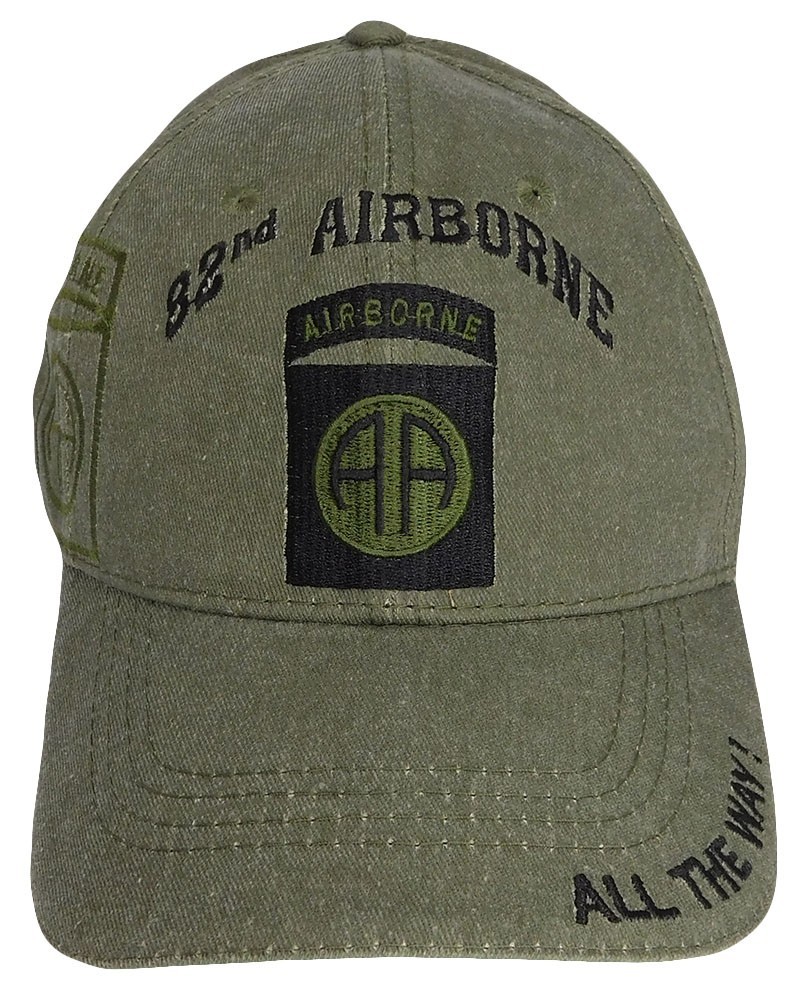 NEW U.S. Army 82nd Airborne logo Baseball cap hat. OD Green LICENSED