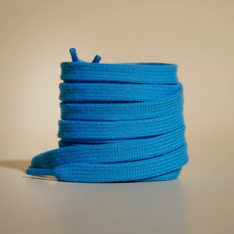 0.8 Cm Wide Unisex Solid-Color Shoelaces Flat High-Quality Cotton Shoelace Suita