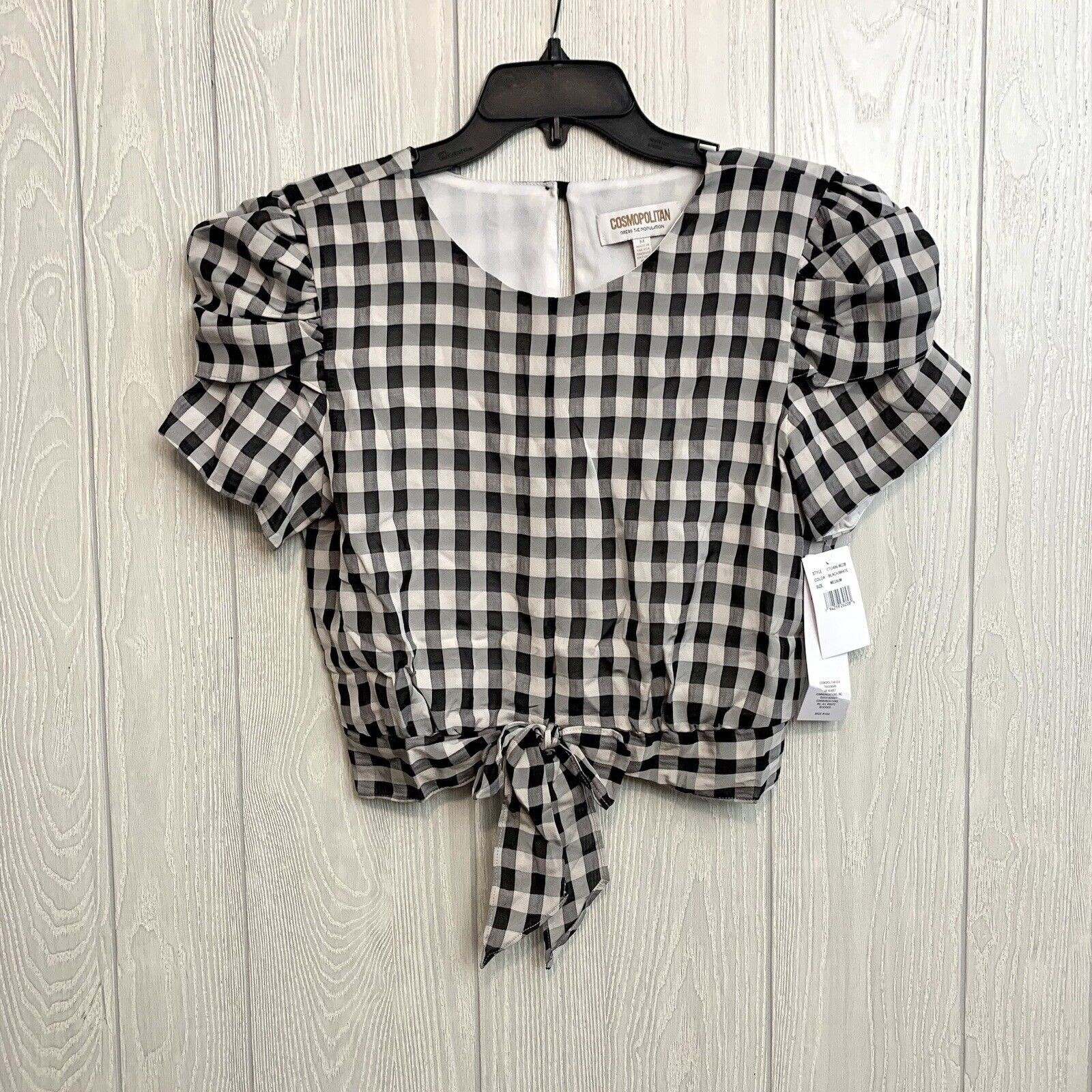 Cosmopolitan X Dress The Population Black White Dulce Crop Top Medium NWT