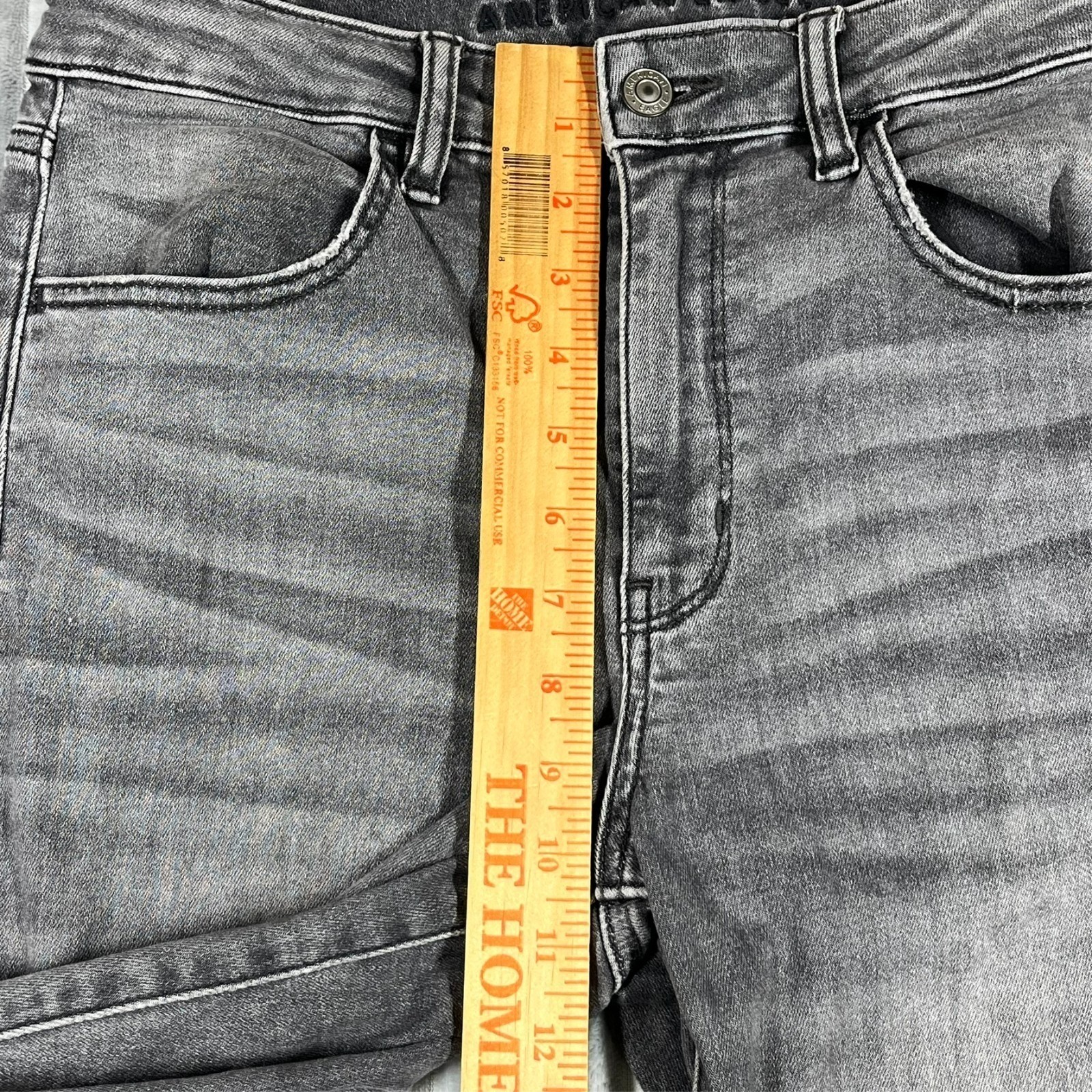 American Eagle Super Hi Rise Jegging Women’s 8 Long Distressed Flame Hem Pockets