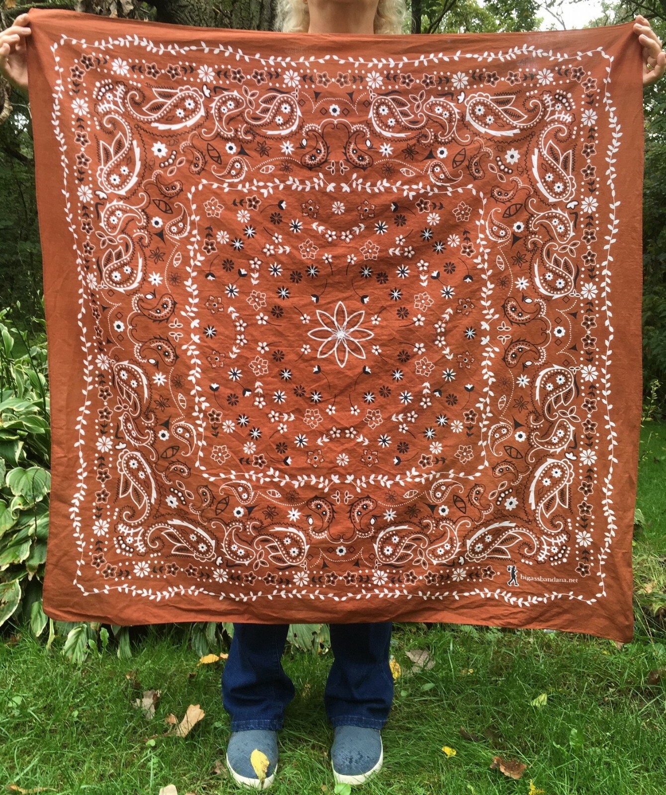 BIG ASS BANDANA Extra Large Texas Size Paisley Bandana 42×42 in