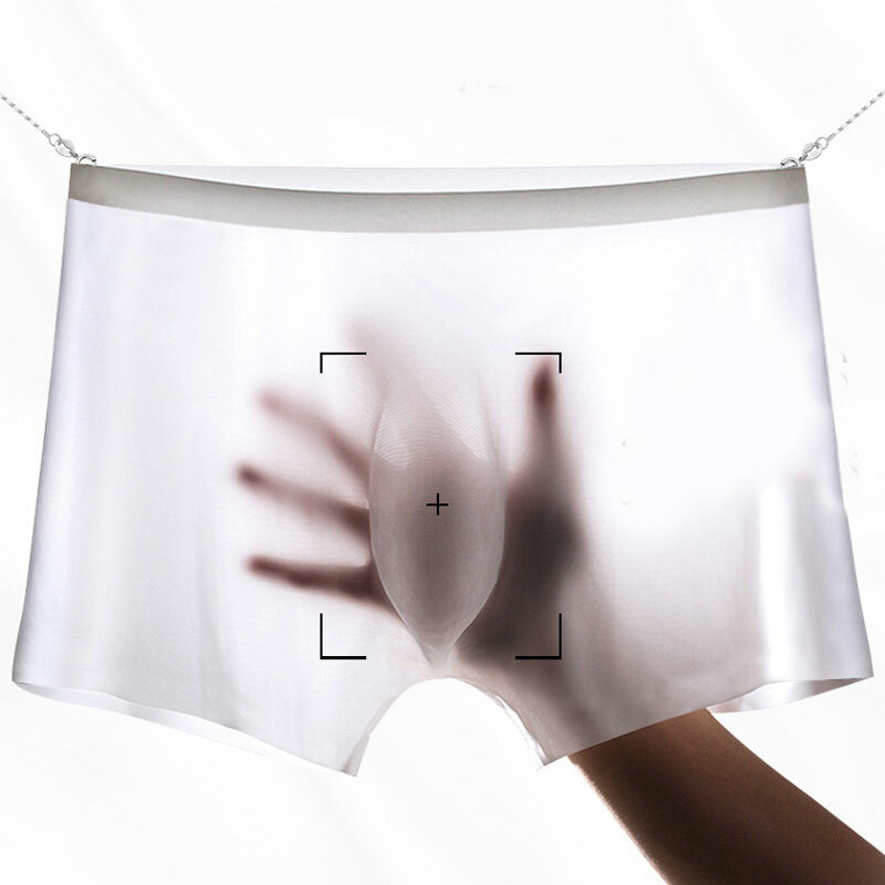 Sexy Men Ice Silk Seamless Boxer Briefs Pouch Underwear Shorts Trunks Underpant✔