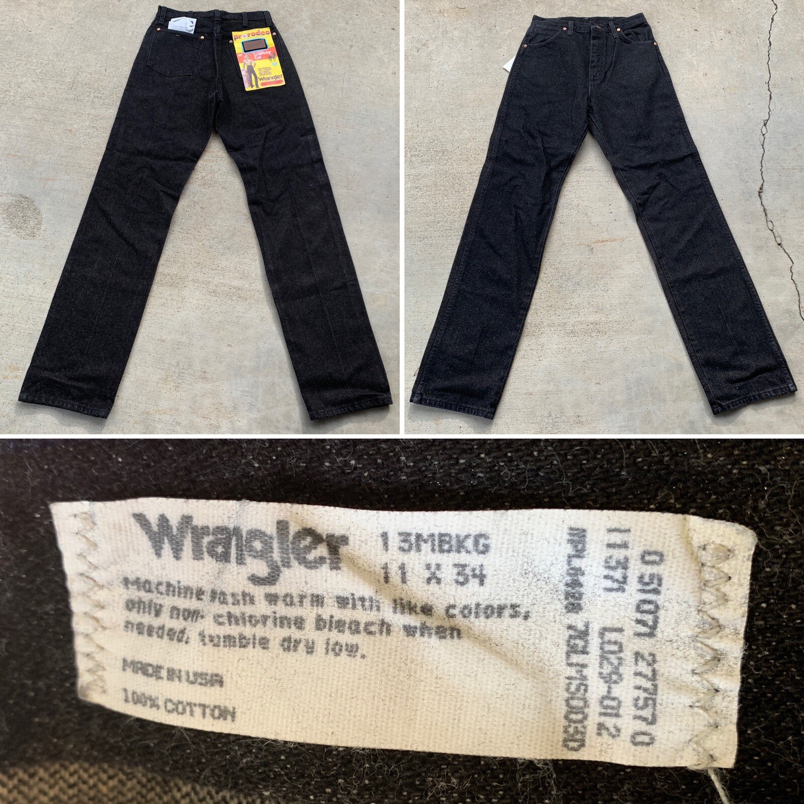 Vintage Wrangler Jeans Cowboy Cut 13MBKG 11 X 34 28 In Waist USA Made High Waist