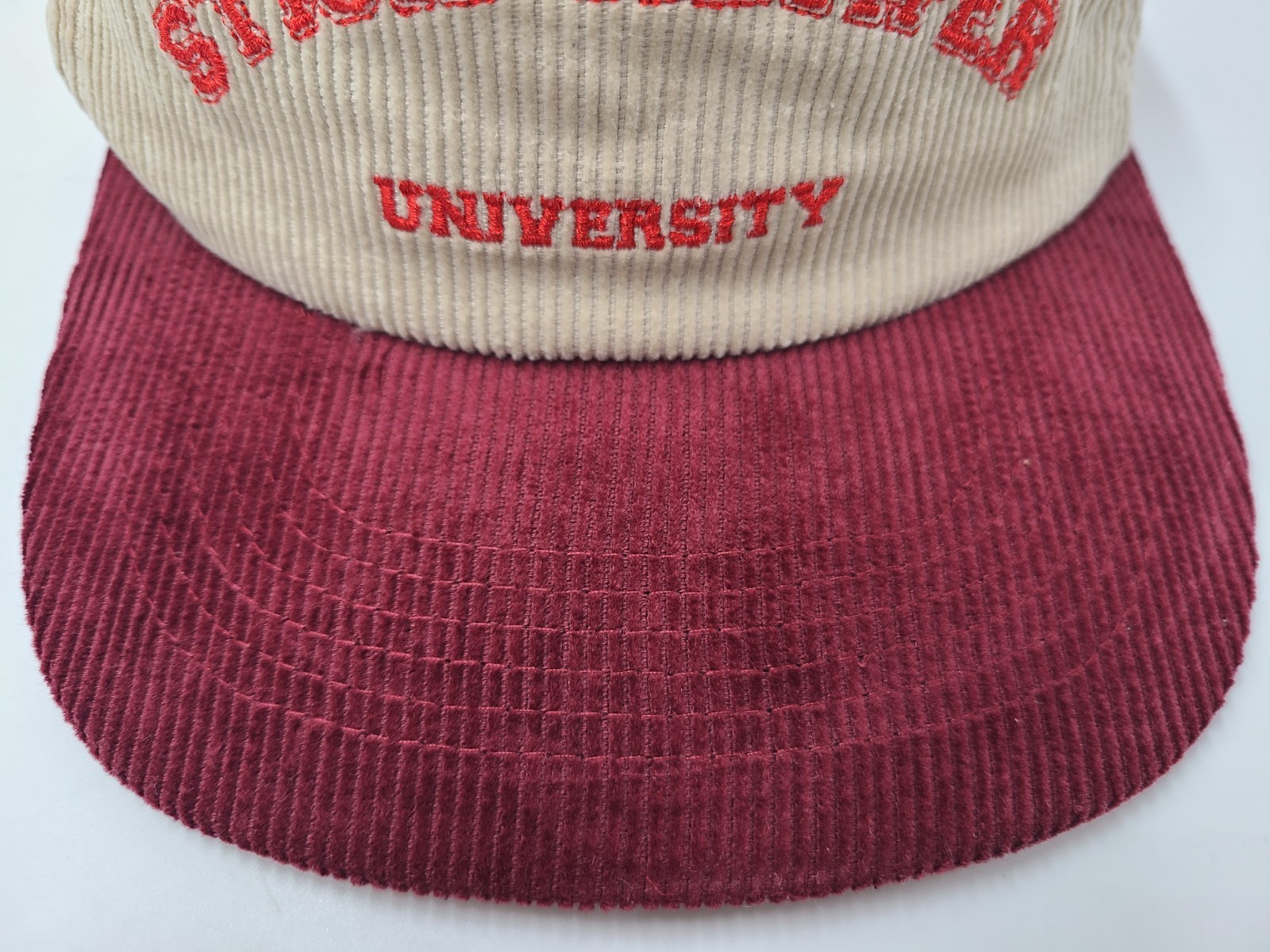 Stick Reaper University Corduroy Snapback Hat Cap Zach Lewis Ze’Shaun Beige Red