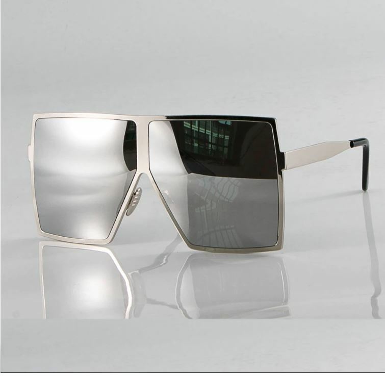 Sunglasses Flat Top Huge Big Oversized XXL Square Women “Lauren” Mirror SHADES