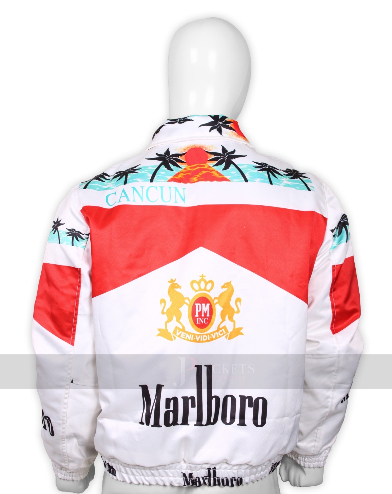 Vintage Style White 80s Bomber Cancun Jacket