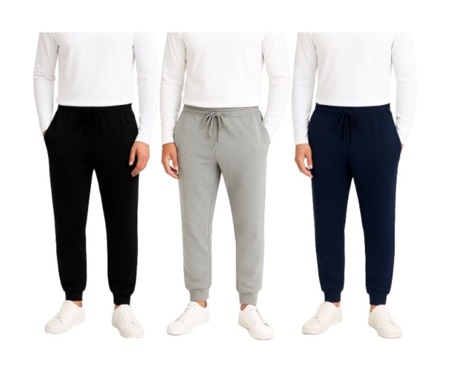 Men’s French Terry Joggers With Pockets (3-Pack)