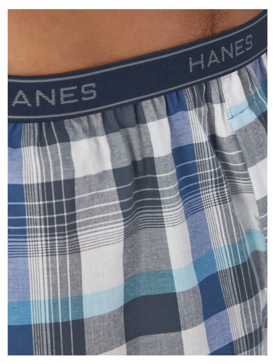 6-Pack HANES Men’s Size L Tagless Boxers Wicking Cool Comfort • Plaid