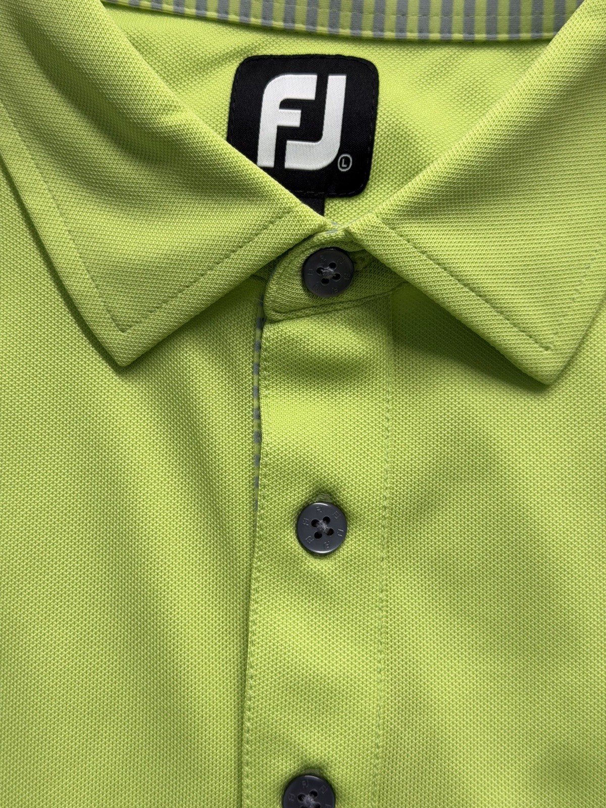 FootJoy FJ Men’s Lime Green Short Sleeve Golf Polo Sz L Performance Bear Lakes