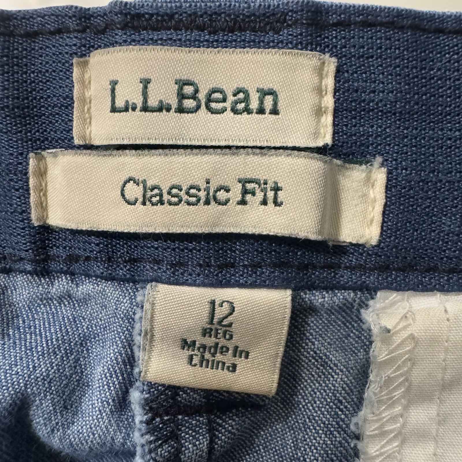 L.L. Bean Classic Fit Jeans Women 12 Blue Straight Leg Denim Pants