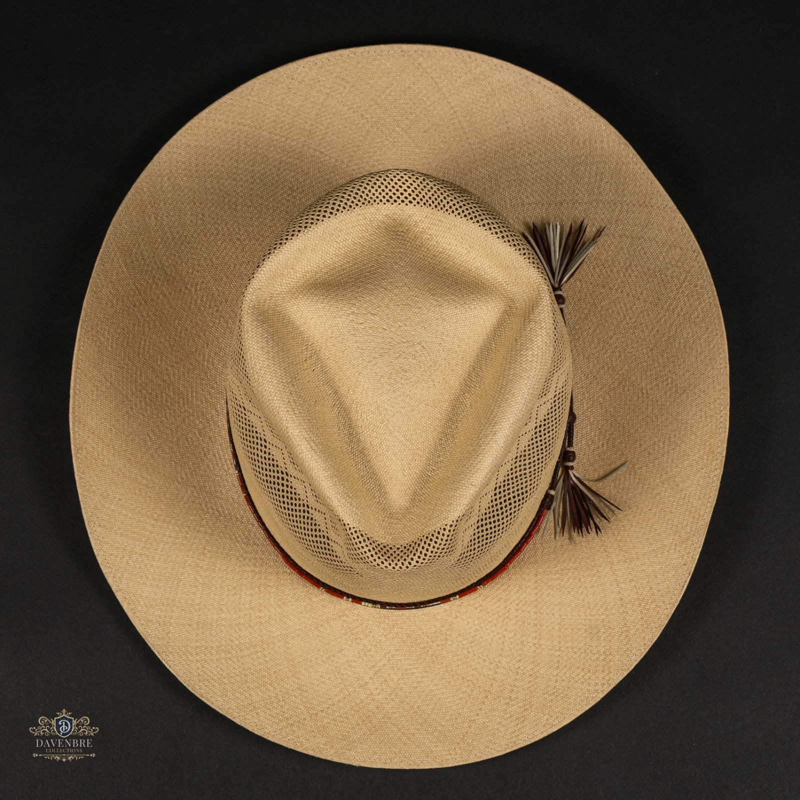 Montecristi Custom Hat Works Three Point Semi-Calado Straw Panama Natural 7 3/8