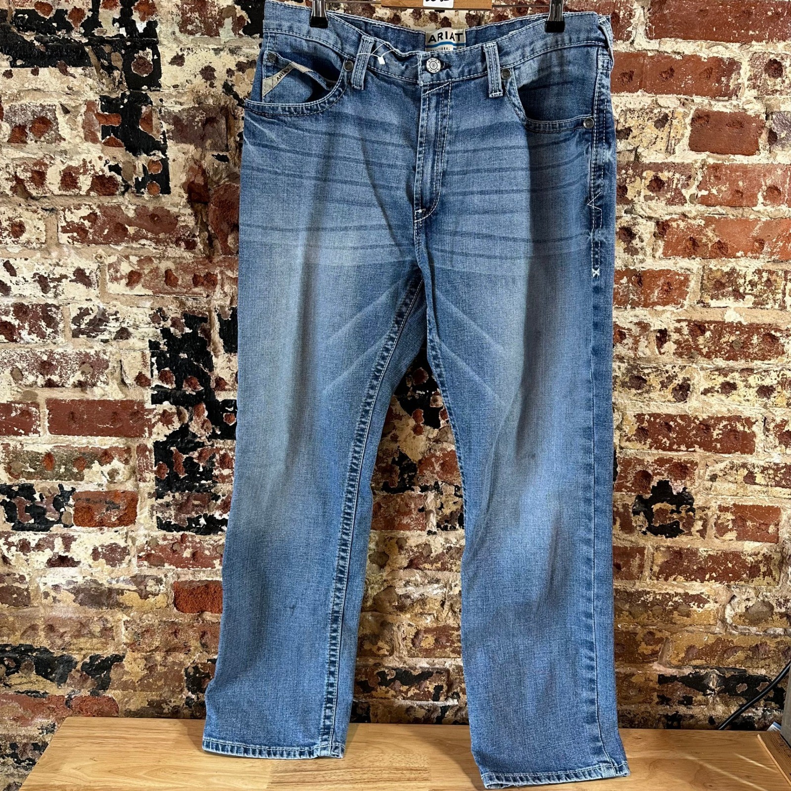 Ariat M2 Traditional Relaxed Fit Bootcut Blue Jeans Western Workwear Mens 36×32