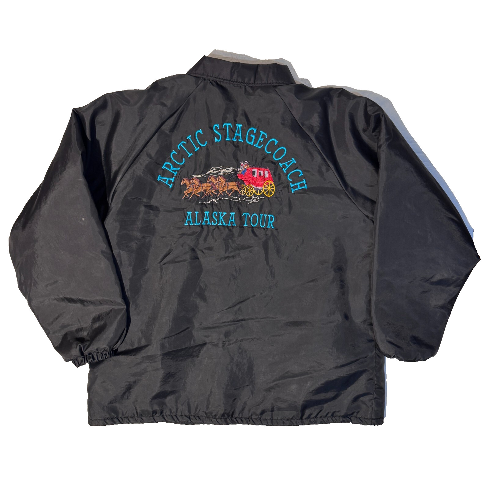Vtg Hartwell Sports Artic Stagecoach Alaska Tour button front Lined Jacket 2XL