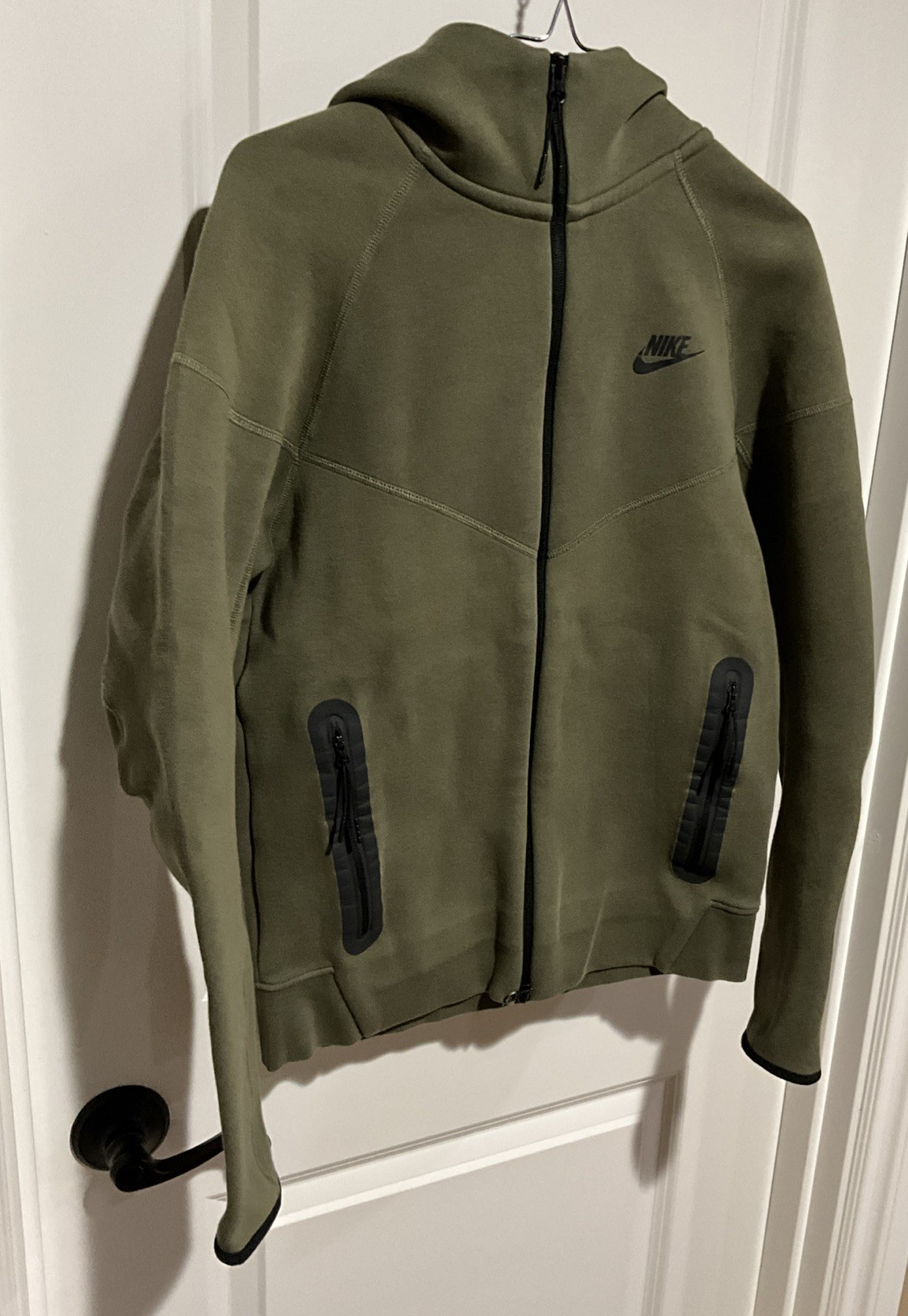 Nike Tech Fleece Olive Green Zip-up Sweatshirt Mens Small Pre-Owned!