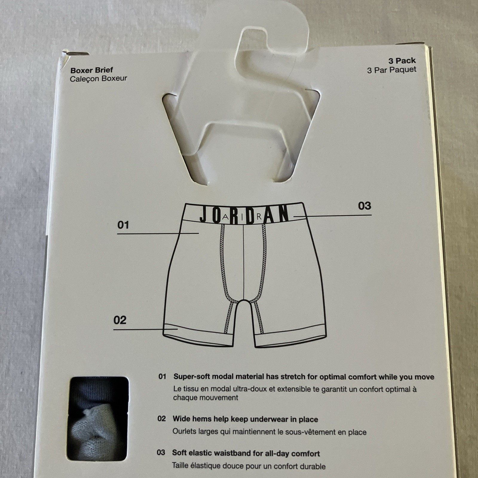 NIB Nike Jordan Flight Modal Boxer Briefs 3 Pack 3 Shades of Blue Size L