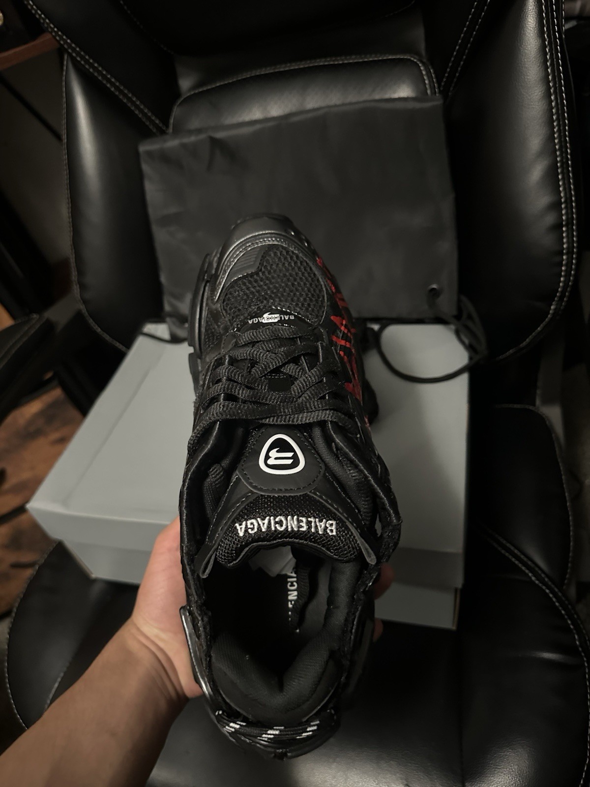 Balenciaga Men’s Runners Black And Red Sneakers Size 43 EU/ 10 US