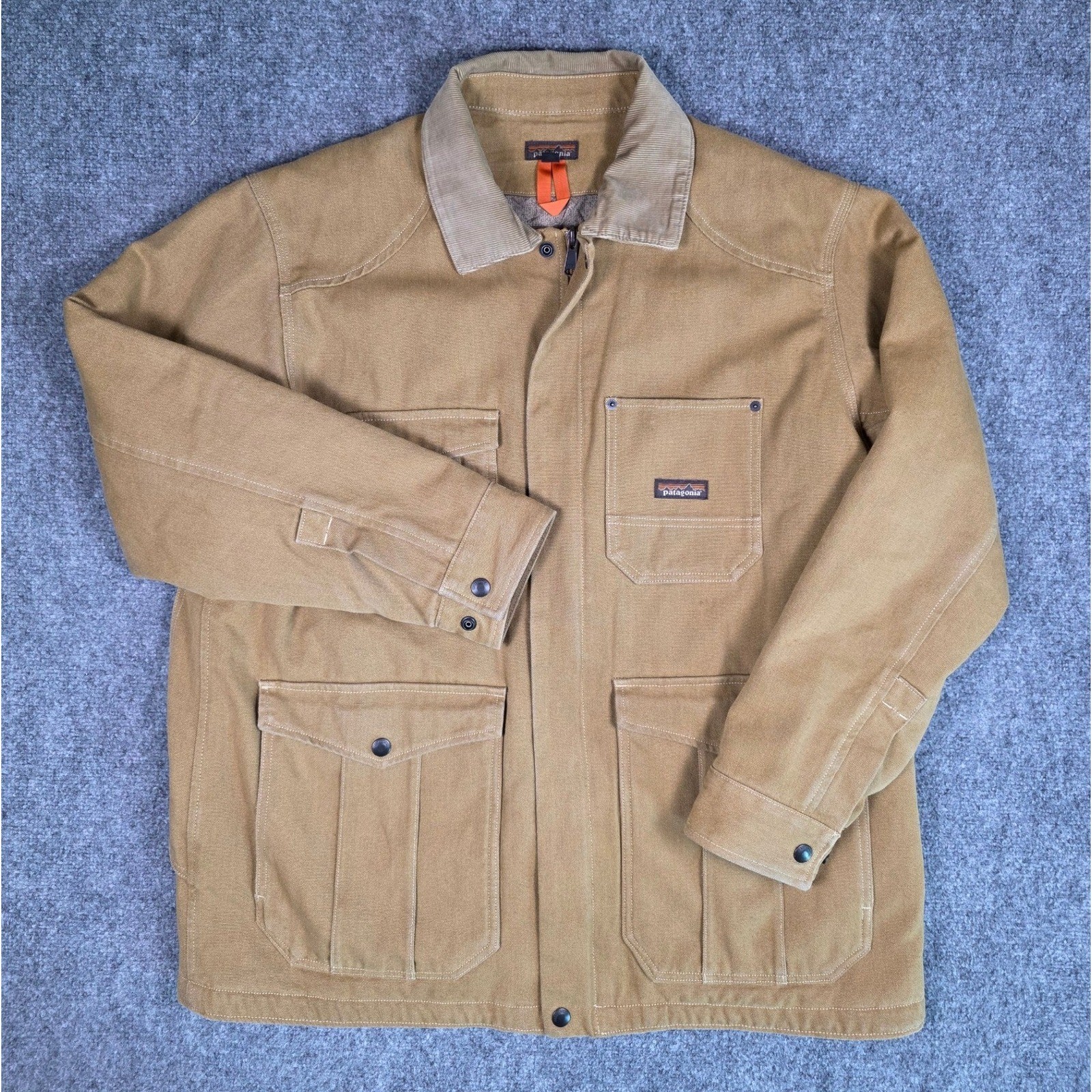 Patagonia Iron Forge Hemp Canvas Barn Coat Mens XL Tan Brown Work Jacket