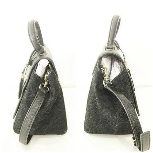 Used Kate Spade 2WAY Flap Shoulder Bag Side Suede PXRU5844 Black Vector Secondha