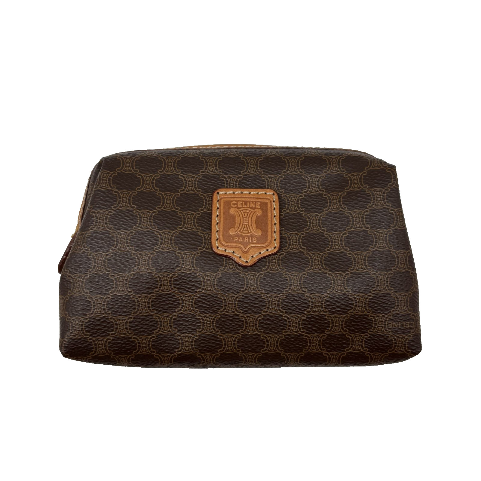 CELINE Macadam Cosmetic pouch leather PVC