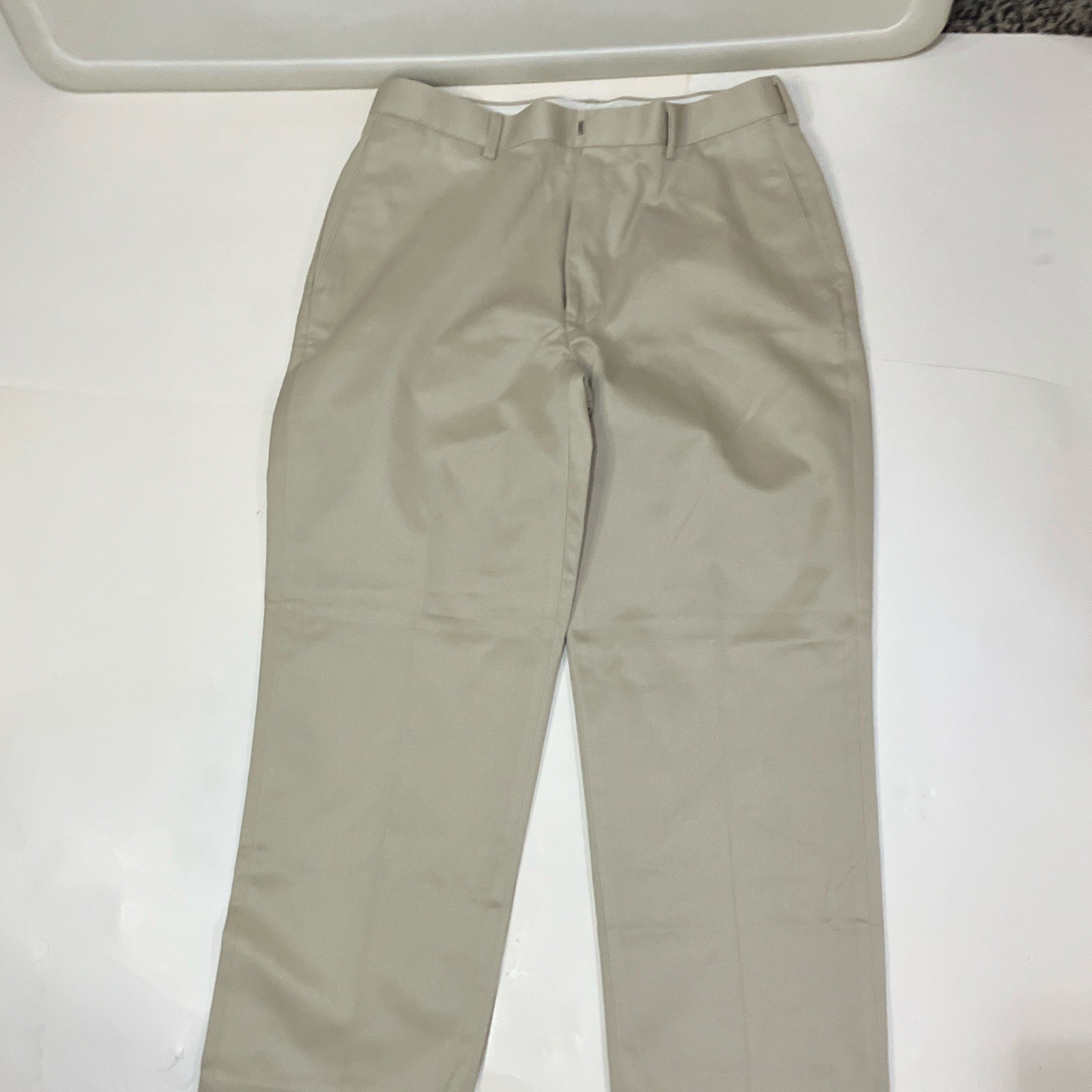 Perry Ellis Portfolio Men’s Beige Cotton Twill Khaki Pants 32W Straight Pleated