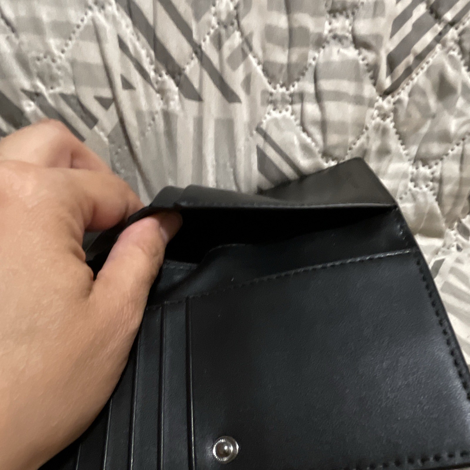 Michael Kors Black Logo Folding Bifold Wallet w/ Zip Pocket Credit Card