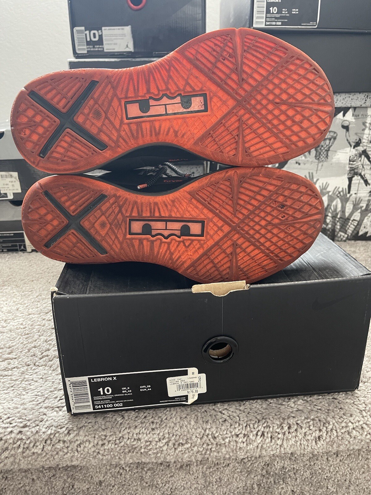 Size 10 – Nike LeBron 10 Lava 2012