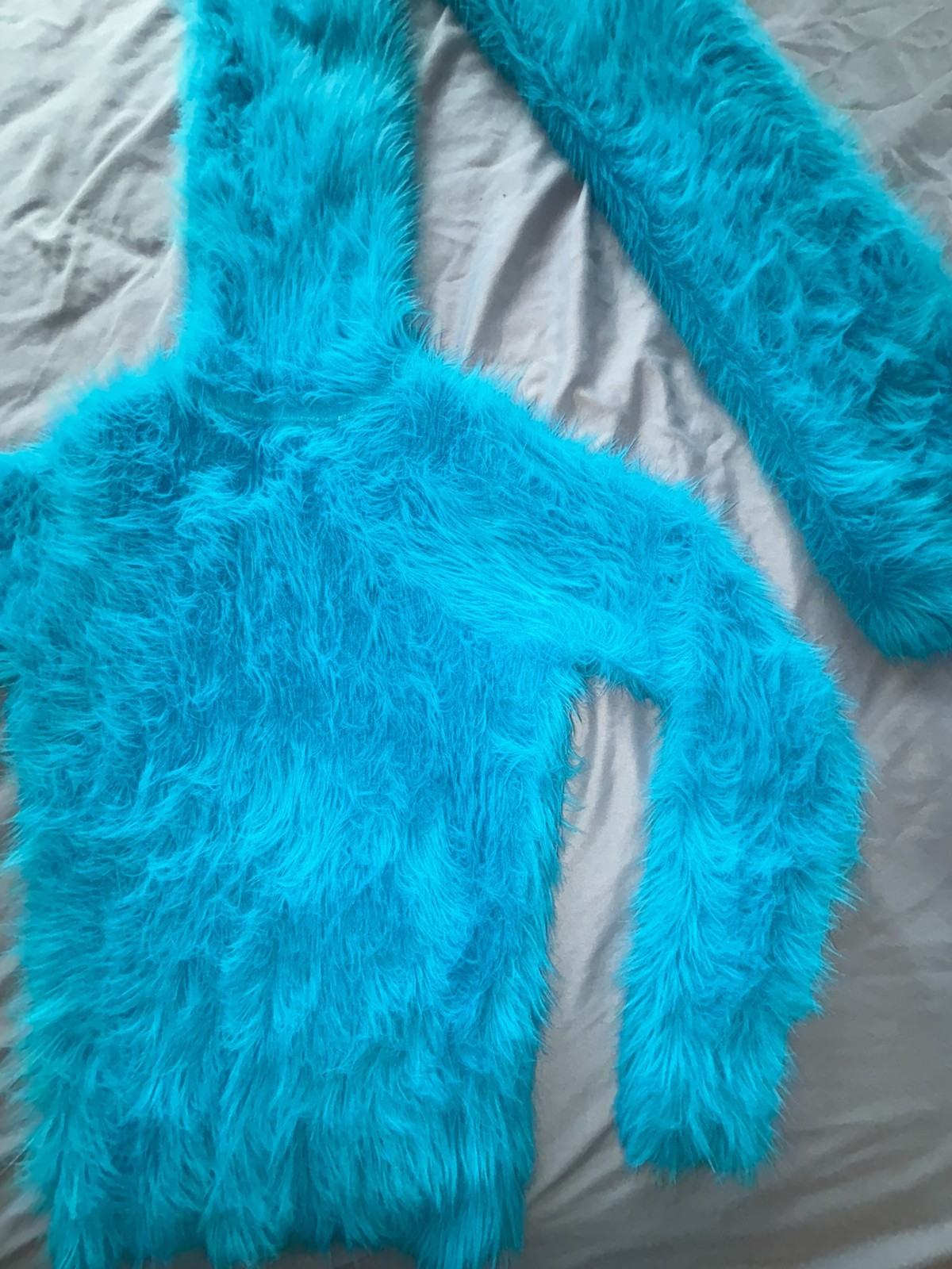 Fuzzy Fluffy Furry Aqua Blue SweaterKitten 200cm Turtleneck Sweater