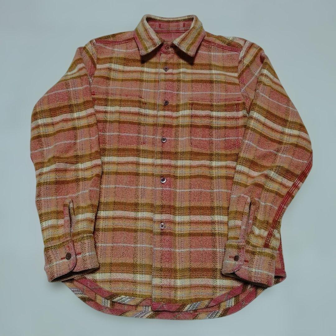 Nigel Kevon, 46 Made in Japan Flannel Shirt Pink Reversible Vintage