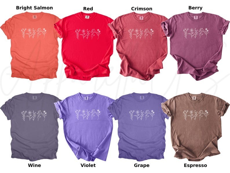 Comfort Colors Wildflower Shirt, Flower Shirt, Nature Shirt, Floral Cottagecore