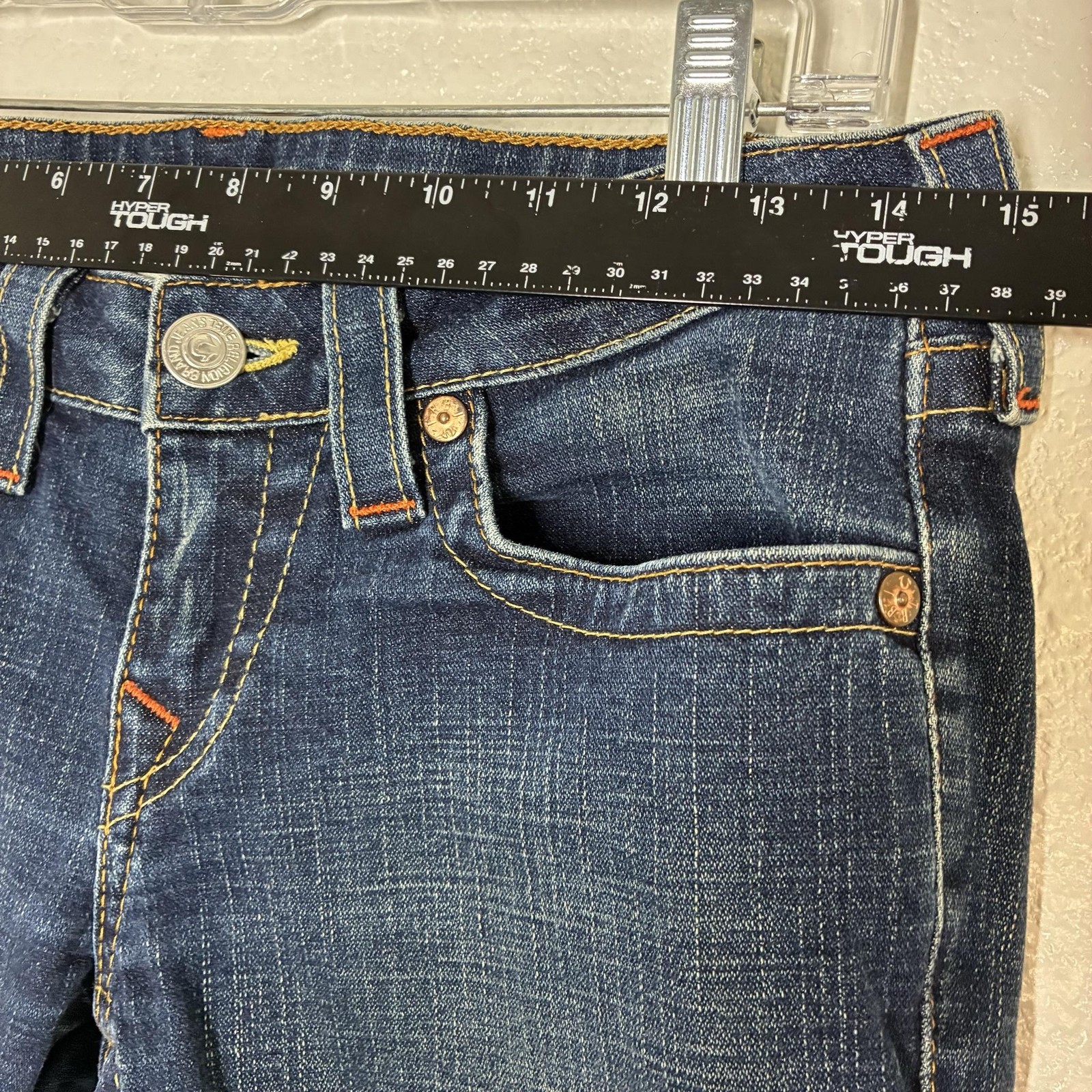 True Religion Johnny Jeans Mens 30×32 Blue Slim Straight Stretch Denim