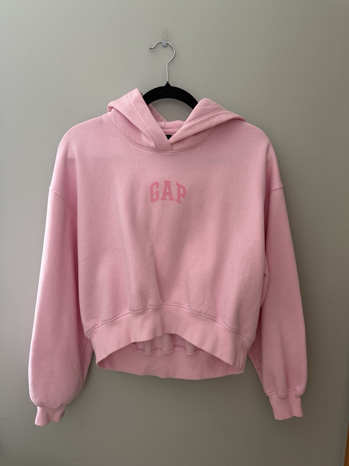 GAP Women’s Pink Cotton Fleece Pullover Hoodie Logo Hooded Long Sleeve XS