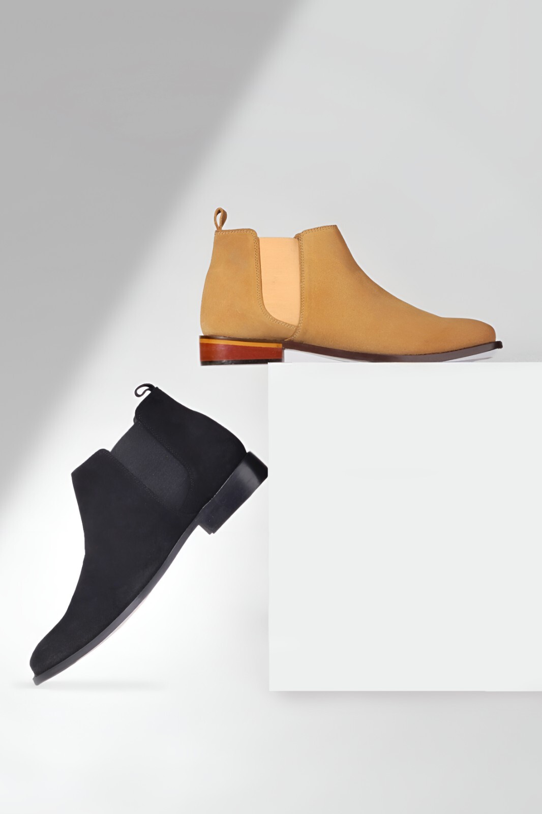 LIBERTYZENO Mens Genuine Leather Boots Waterproof Suede Desert Chelsea Boots