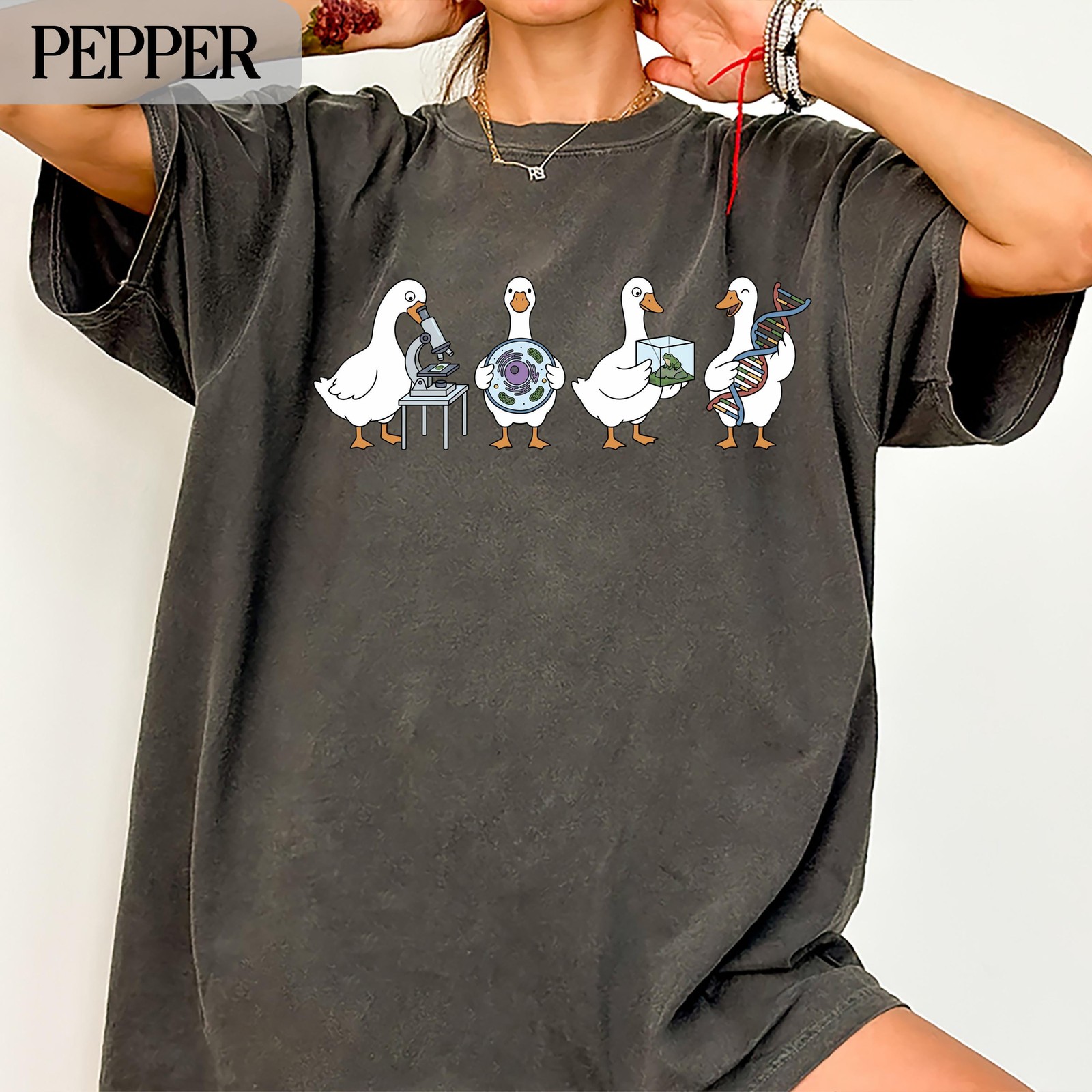 Biology Goose Vintage Retro Shirt Sweatshirt DNA Teacher Student Science Gift