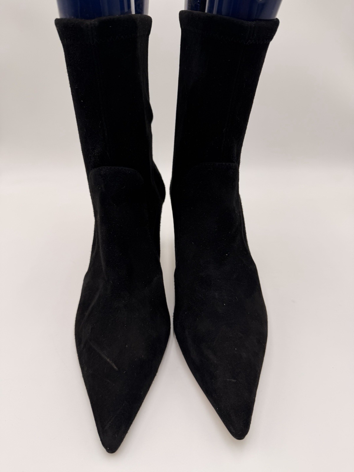 Stuart Weitzman STUART 75 STRETCH BOOTIE in black suede Size 10