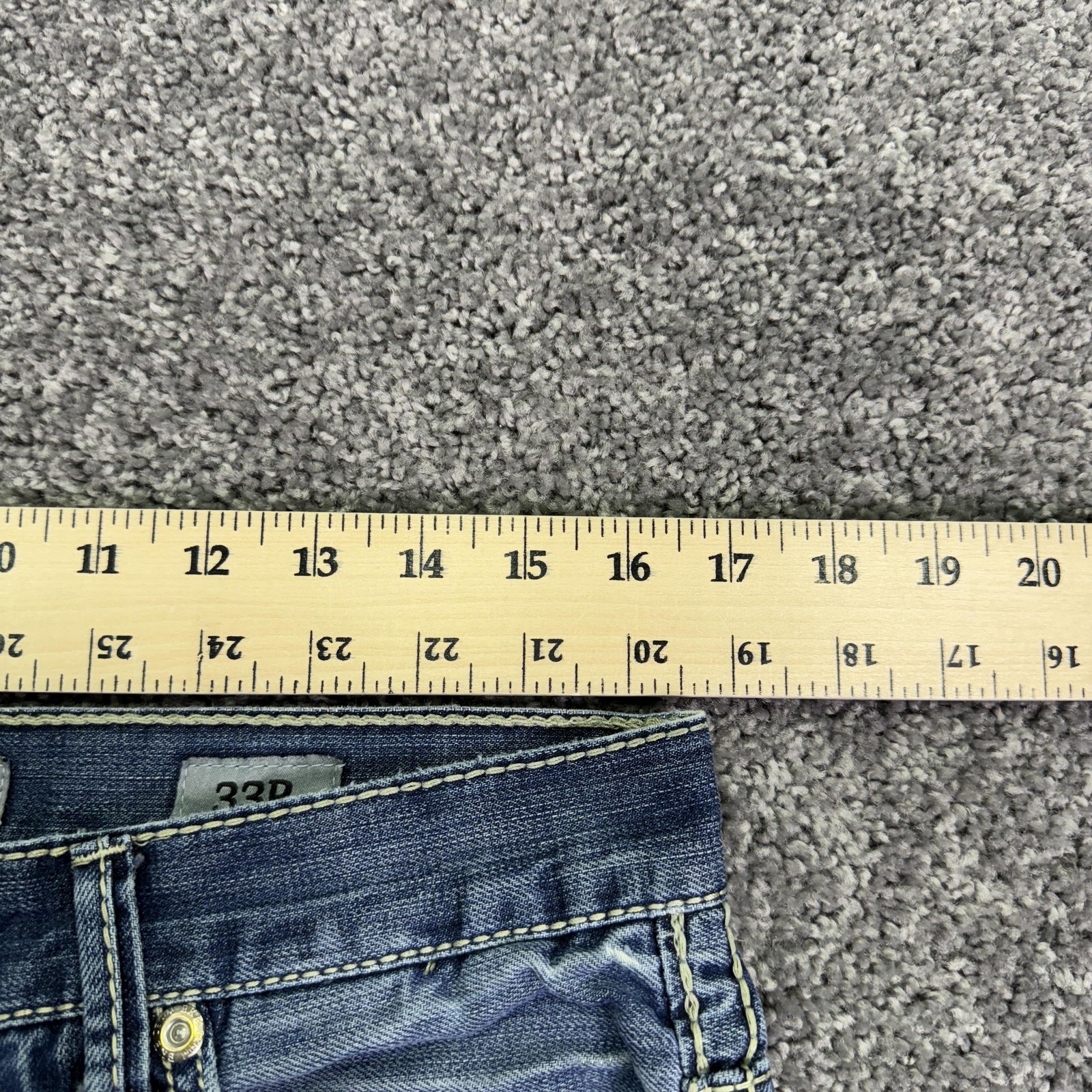 BKE Carter Jeans Mens 33×31 Blue Bootcut Denim Pockets Work Outdoor Logo Casual