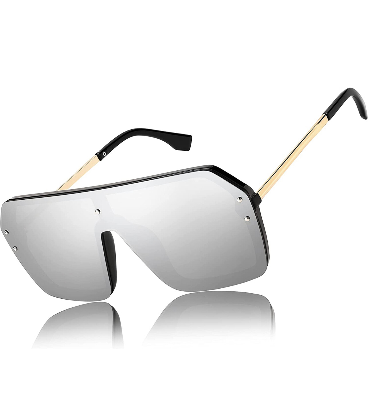 Fashion Oversize Flat Mirror Lens Square Large Men’s Women’s Miami Sunglasses
