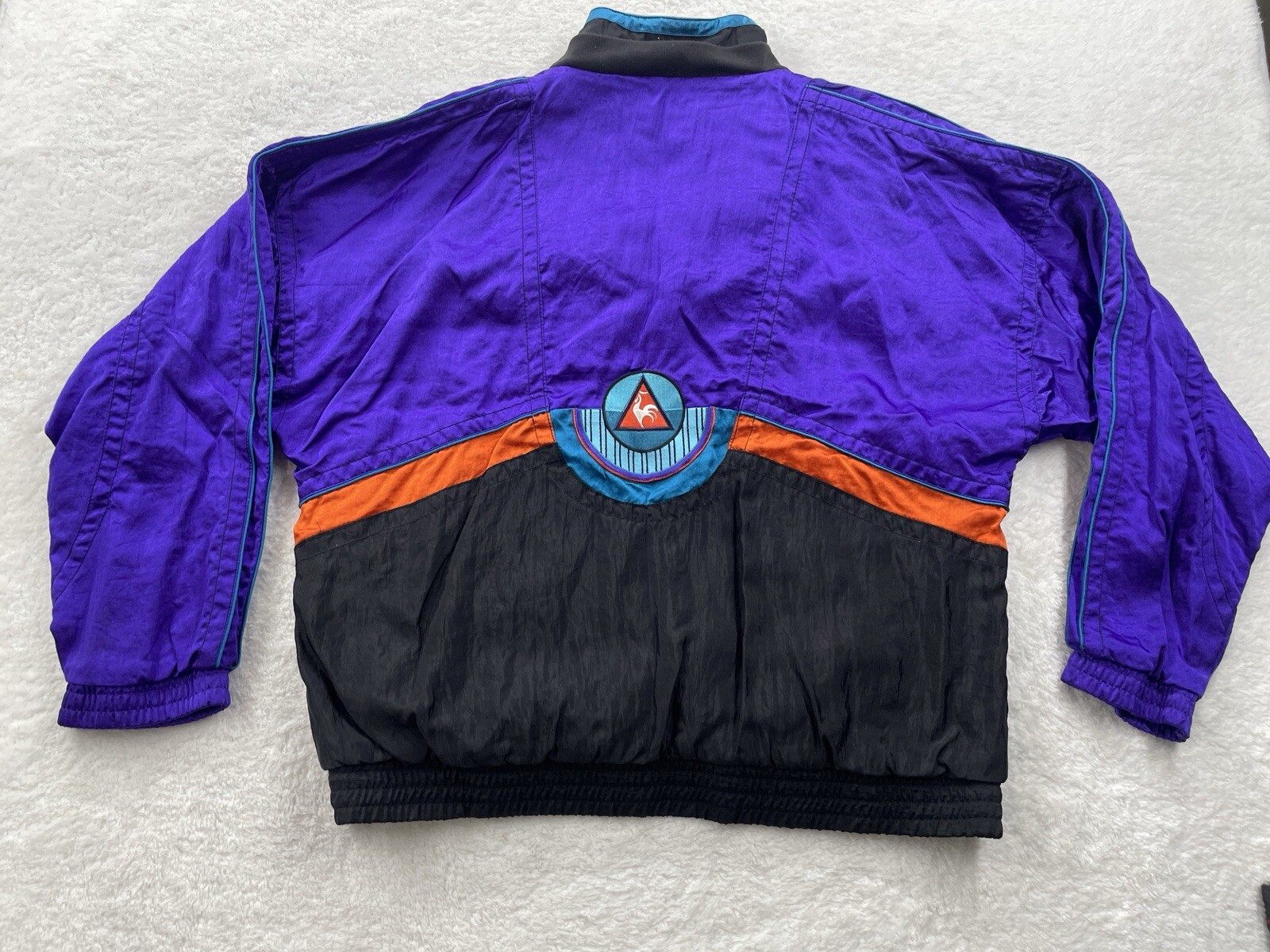 Vintage Le Coq Sportif Colorblock Windbreaker Jacket Mens M Purple 90s RN73349