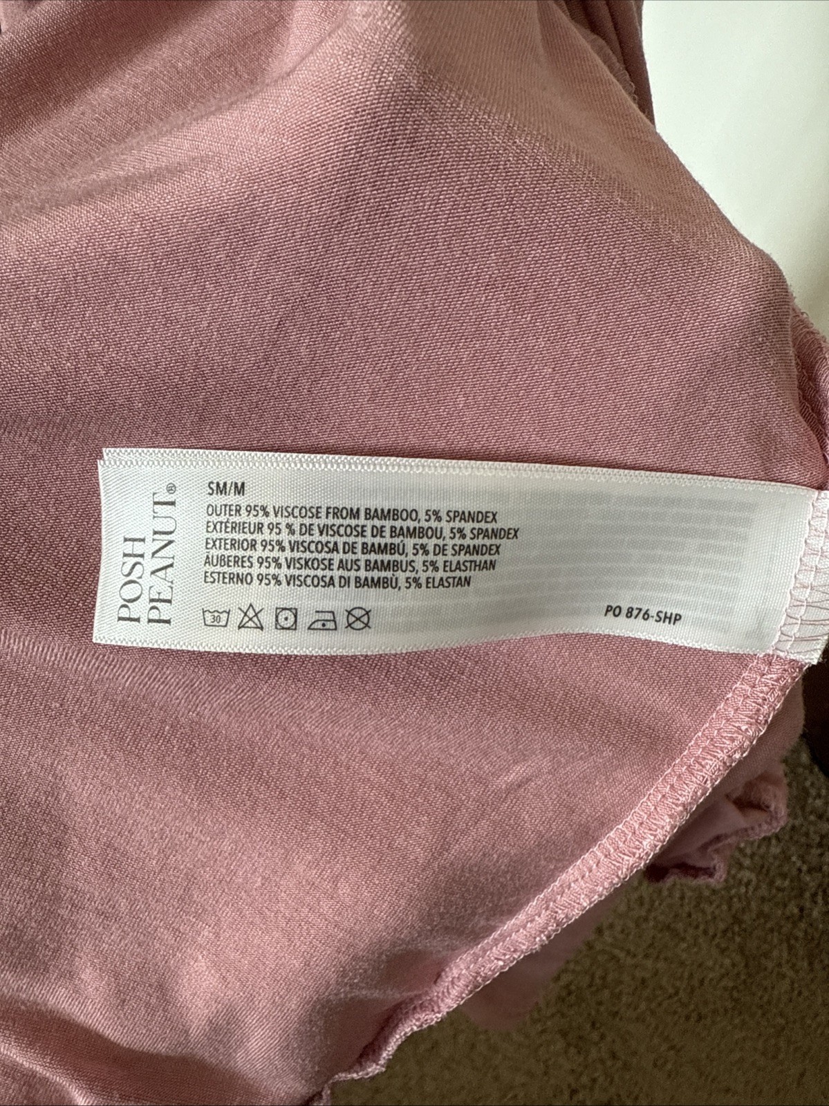 Posh Peanut Women’s Robe, Size S/M, 95%Viscose From Bamboo, 5% Spandex