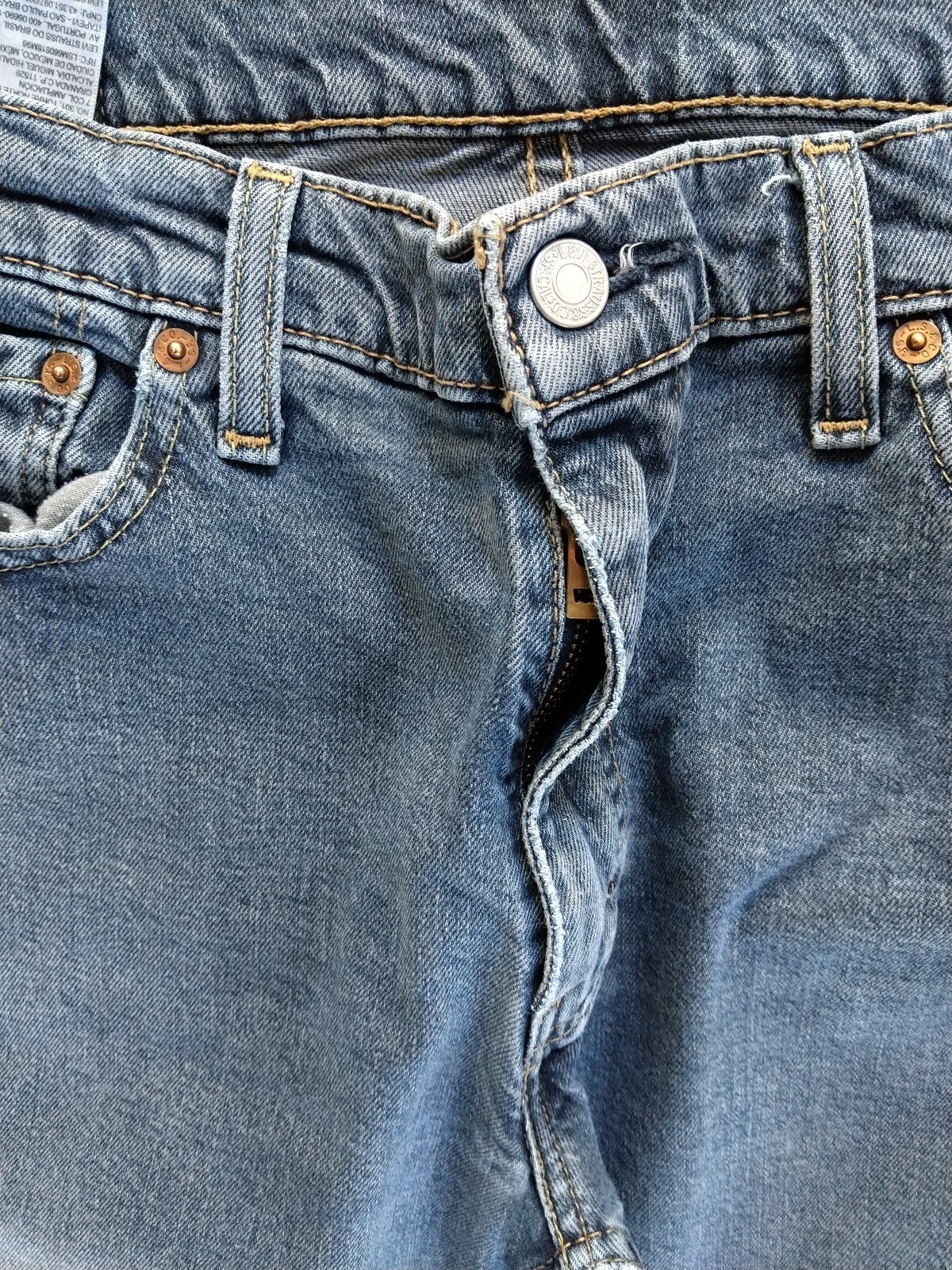 LEVI’S 511 Mens Jeans REGUAR Fit W36 L32 Stretch Stonewashed Denim Distressed
