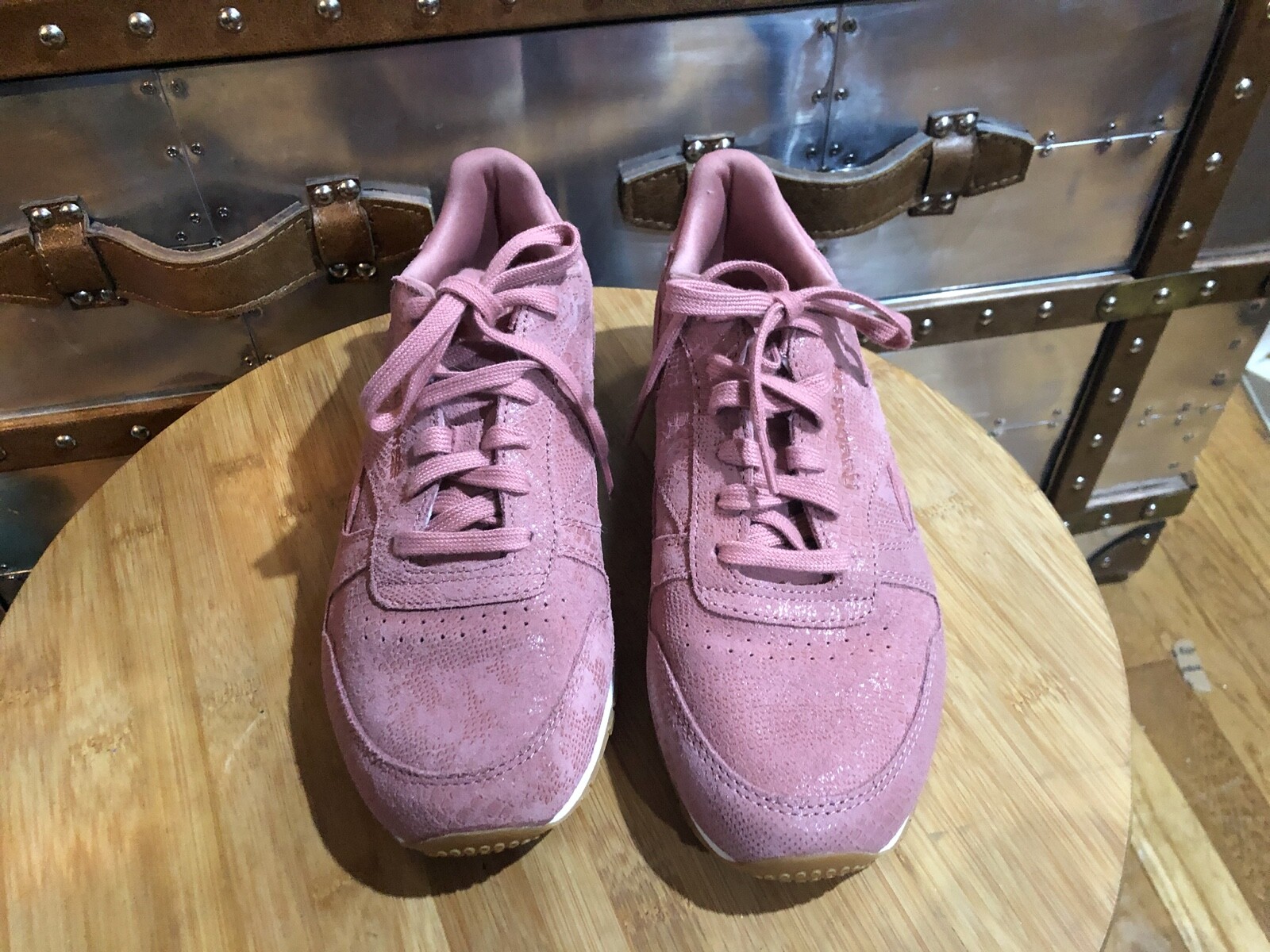 Reebok Classic Leather Clean Exotics Shoes Sandy Rose Chalk Gum BS8226 US 8