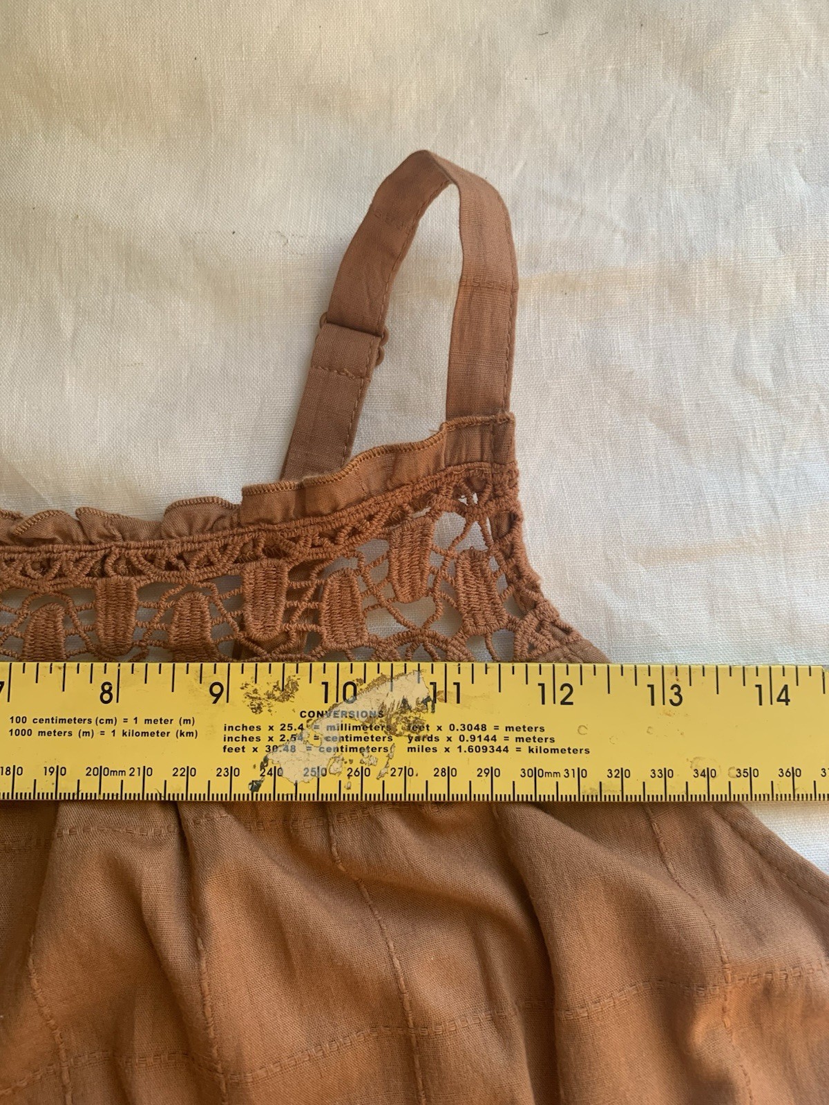 Torrid NWT Terracotta Brown Cotton Maxi Dress 12T Tall Boho Crochet Lace Pockets