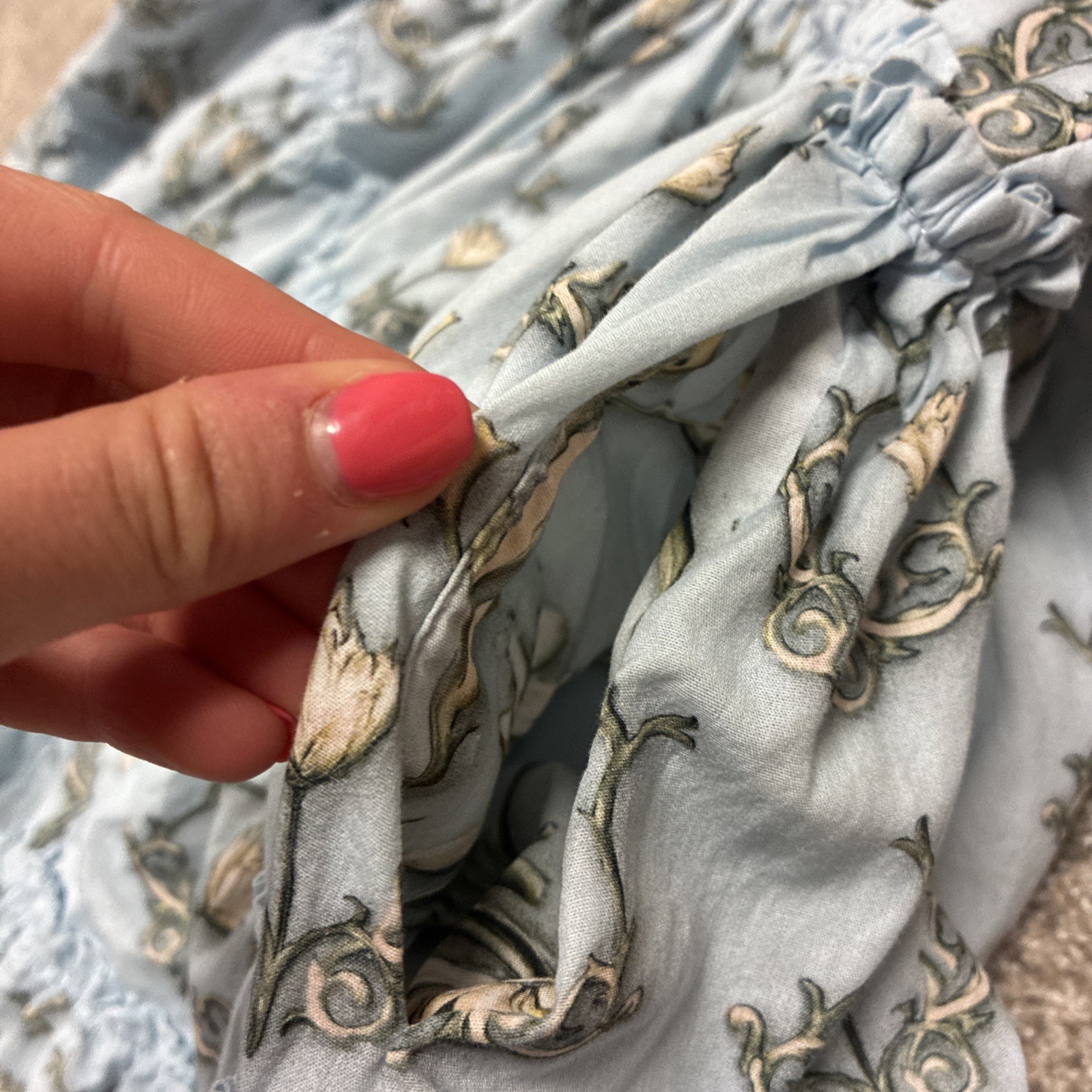 Agua by Agua Bendita Lima Laguna Mini Dress Blue Floral W Humingbirds SZ XS