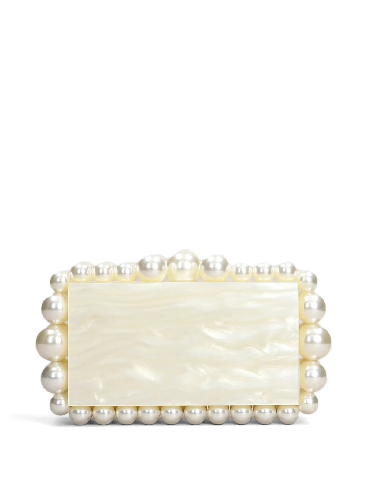 Cult Gaia G16104 Eos Beaded Acrylic Box Clutch in Ivory
