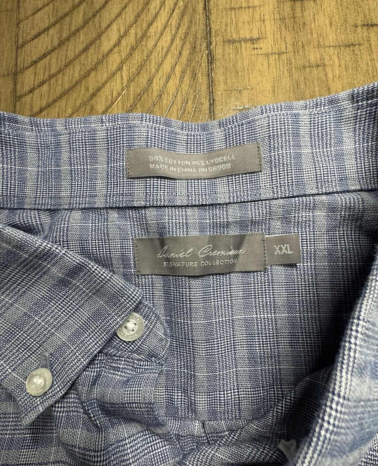 Daniel Cremieux Signature Collection Men’s XXL Blue Plaid Button-Down Shirt