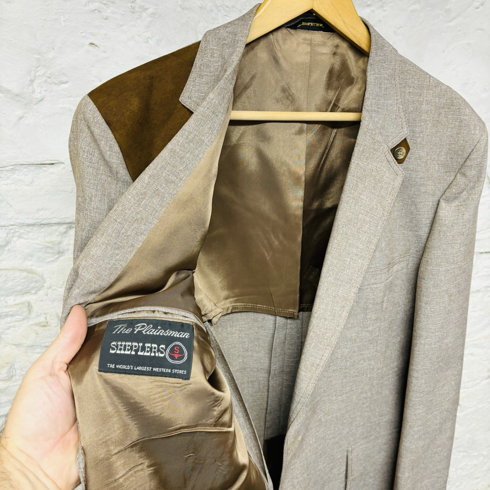 Sheplers The Plainsman Blazer Sport Coat 42L Western Faux Suede Elbow Patches