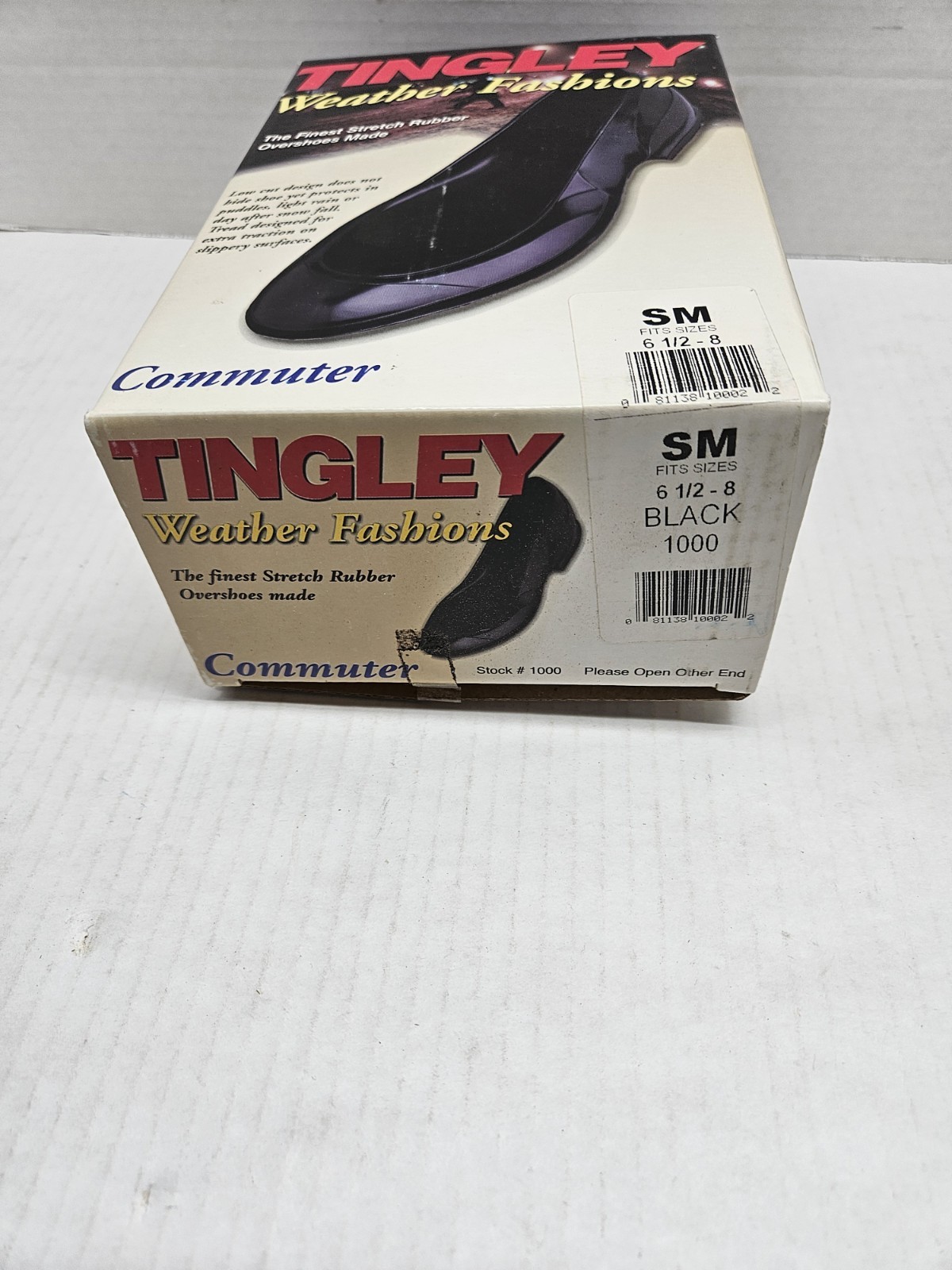 Tingley Weather Fashions Rubber Overshoes Commuter 1000 Small 6.5-8 Black