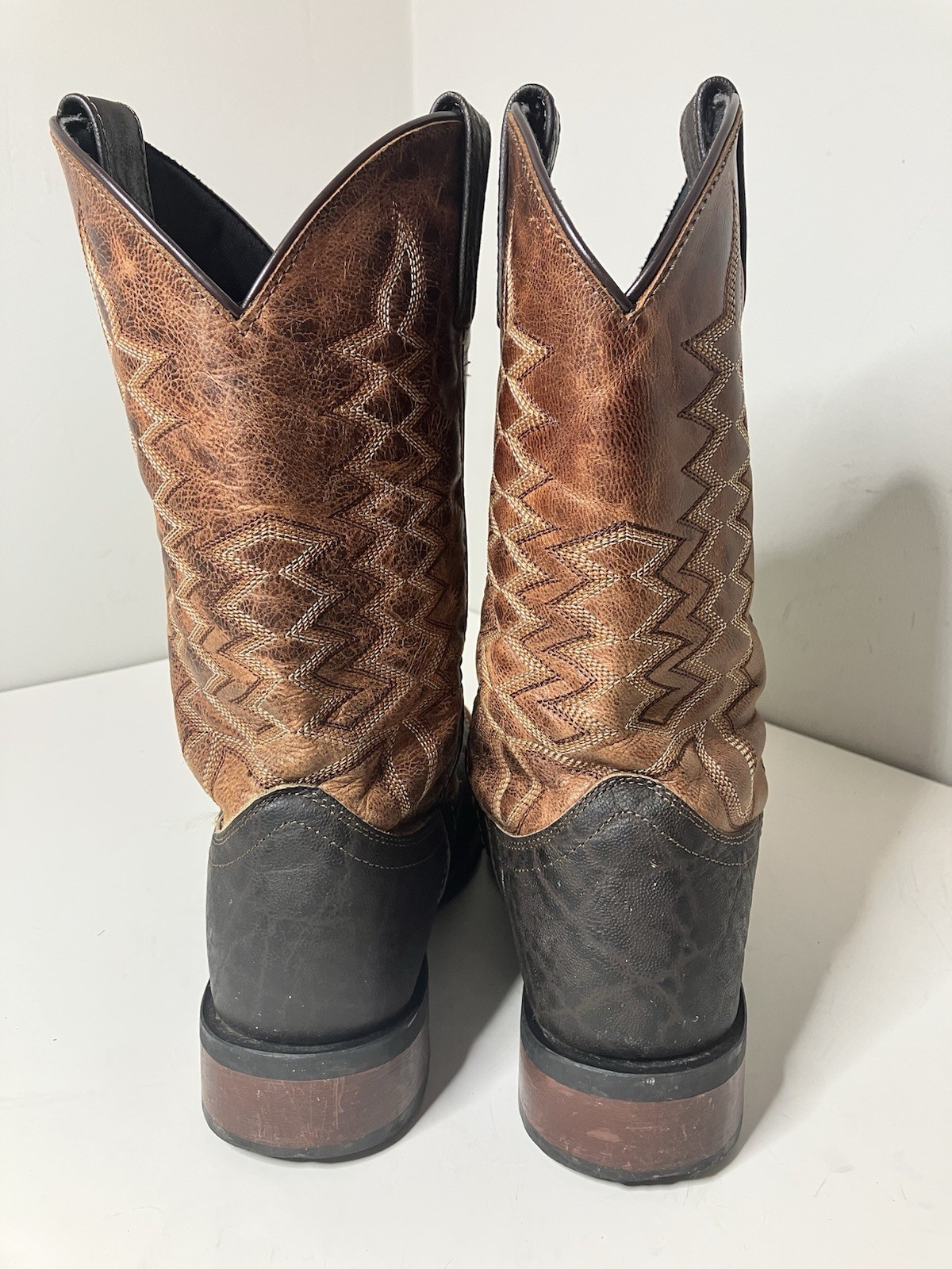 Laredo 7855 Cowboy Boots Men 8.5 EW (extra wide)Brown Leather Western Square Toe