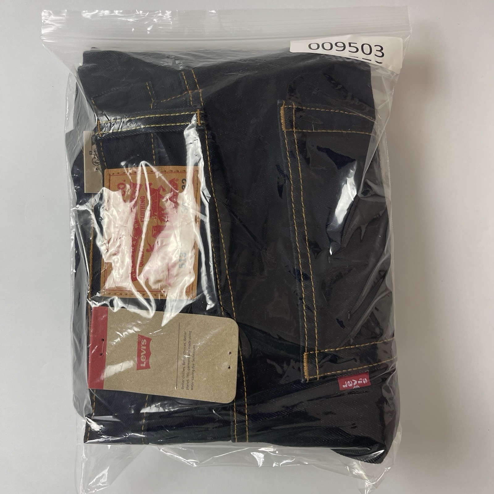 Levis 513 Jeans Mens 34×32 Black Blue Slim Straight Dark Wash Preppy Grunge NEW
