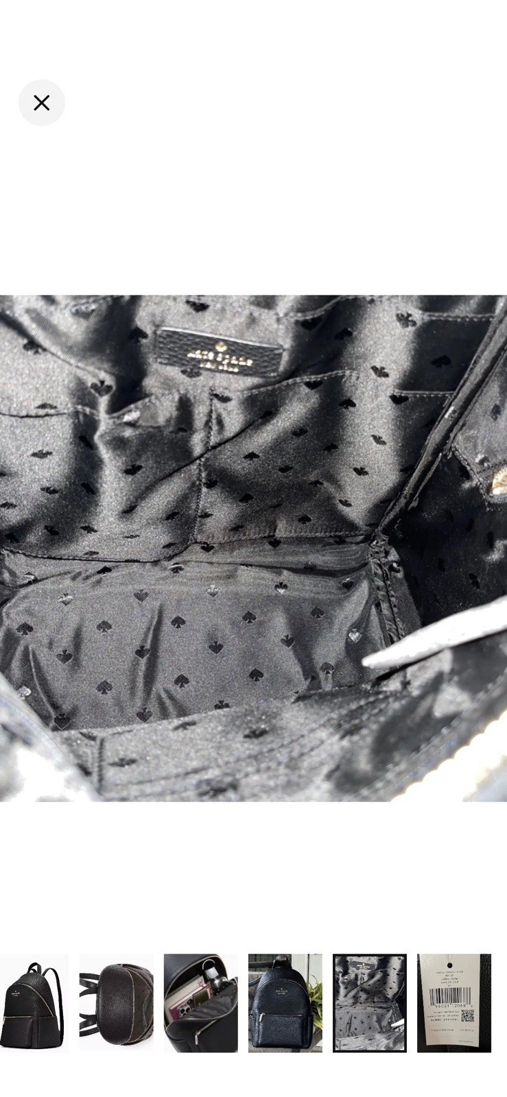 Kate Spade New York Medium Dome Backpack Black, Gold Hardware, Zip Pockets