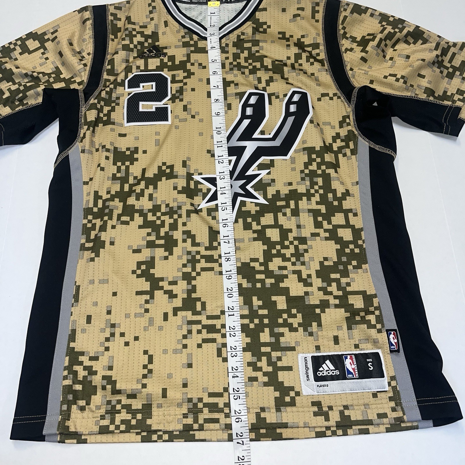 Kawhi Leonard Adidas NBA Swingman Jersey Camo San Antonio Spurs Mens Size Small